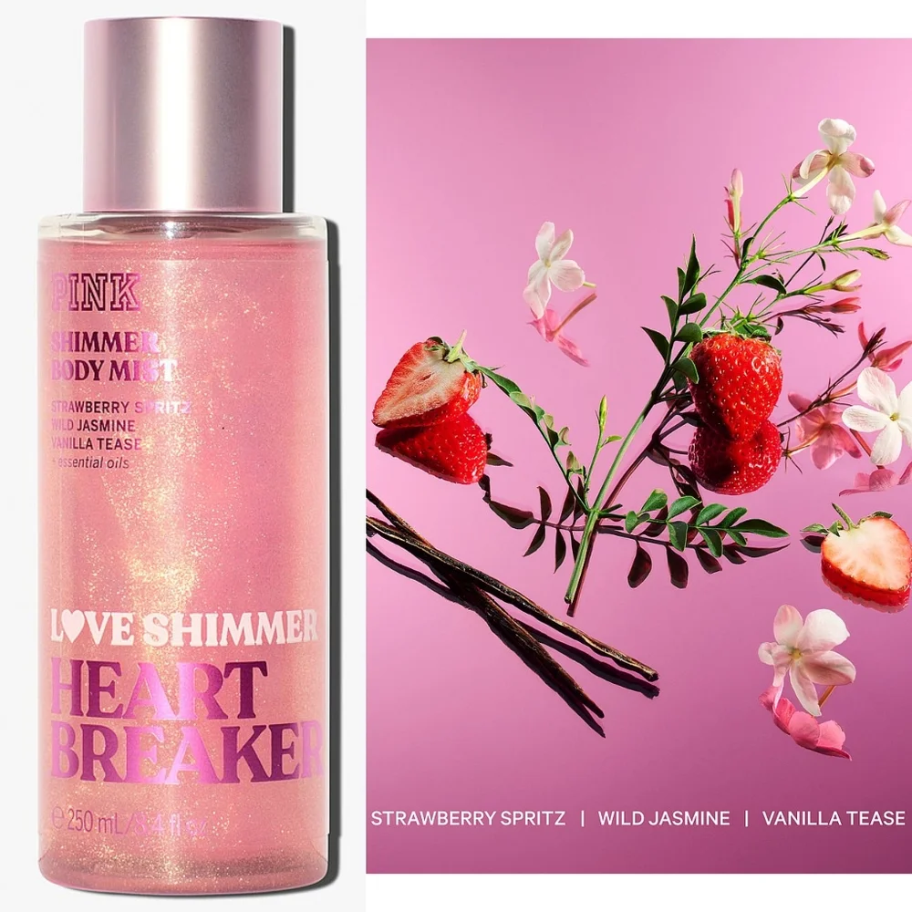 Victoria's Secret PINK Shimmer Glitter Fragrance Body Mist Set of 3 New RARE